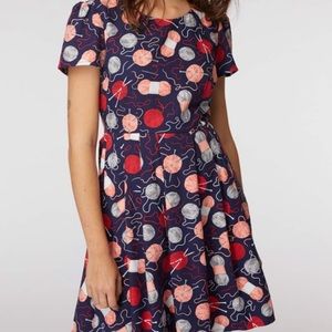 Modcloth Dangerfield Knitting Print Dress AUS16